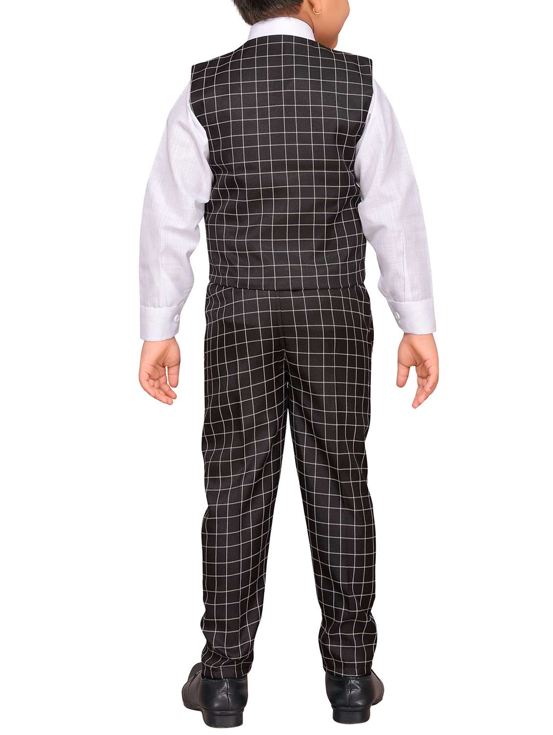 black cotton blend waistcoat suit set - 15646806 -  Standard Image - 2