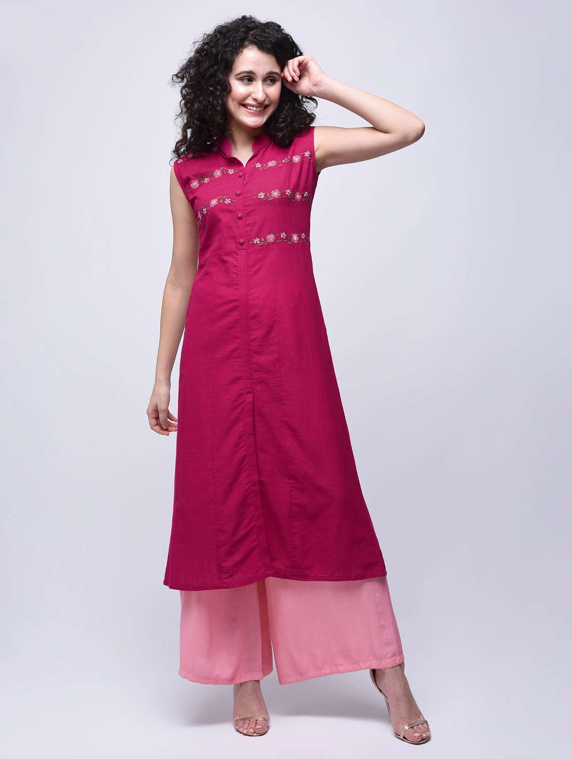 a-line embroidered kurta
