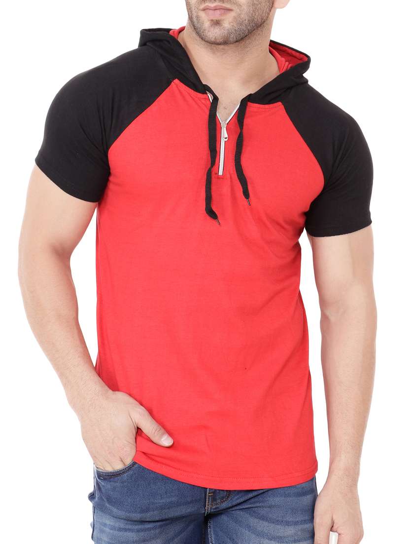 red cotton raglan t-shirt