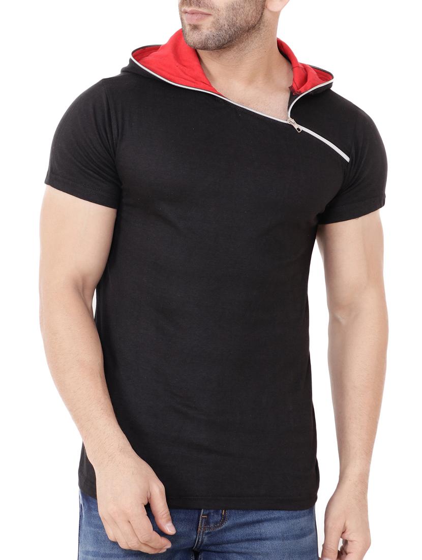 men solids hooded neck t-shirts - 15651739 - Zoom Image - 0