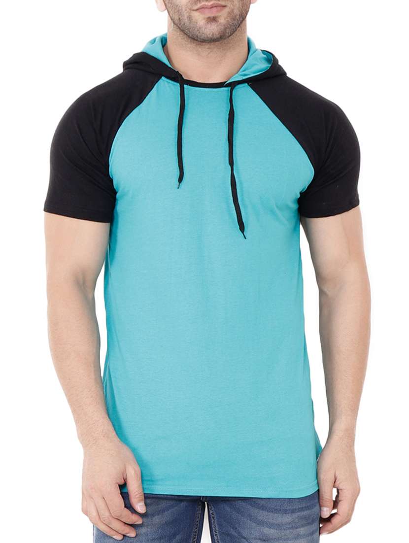 blue cotton raglan t-shirt