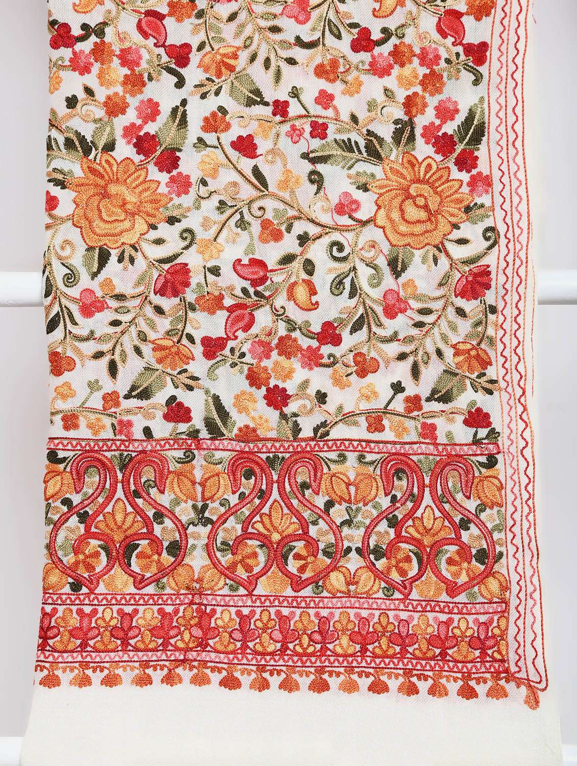 pashmina wool embroidered shawl - 15655287 - Standard Image - 2