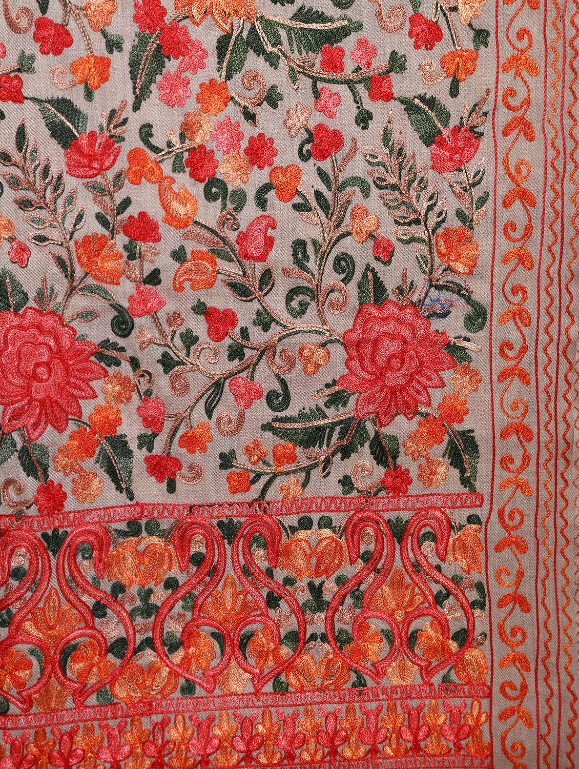 pashmina wool embroidered shawl - 15655291 - Standard Image - 2