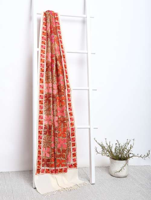 pashmina wool phulkari embroidery shawl