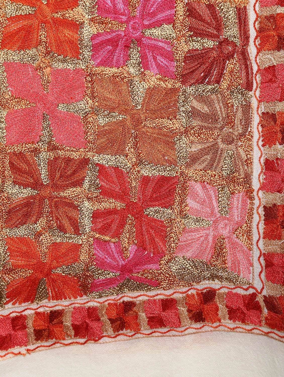 pashmina wool phulkari embroidery shawl - 15655300 - Standard Image - 2