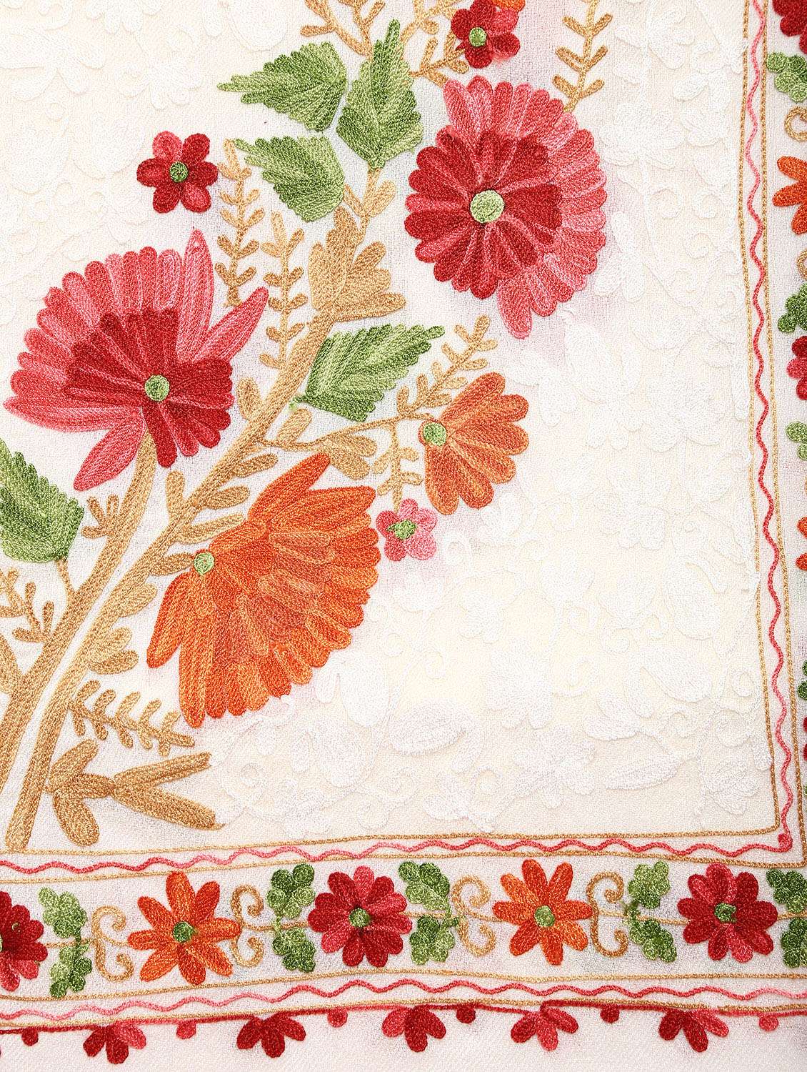 pashmina woollen shawl with floral embroidery - 15655308 - Standard Image - 2