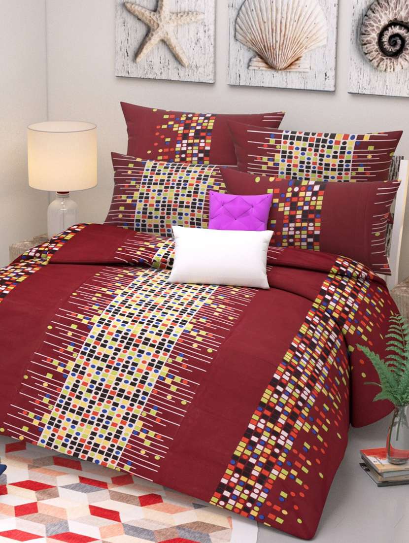 250 tc cotton queen size bedsheet with 2 pillow covers