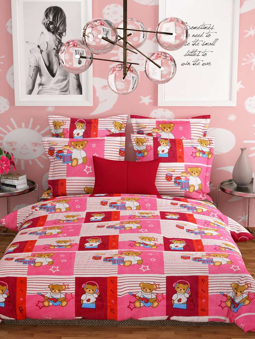 250 tc cotton queen size bedsheet with 2 pillow covers