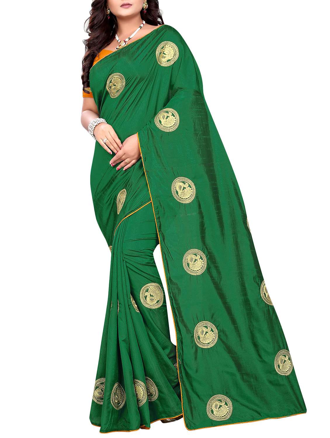 women's embroidered saree with blouse