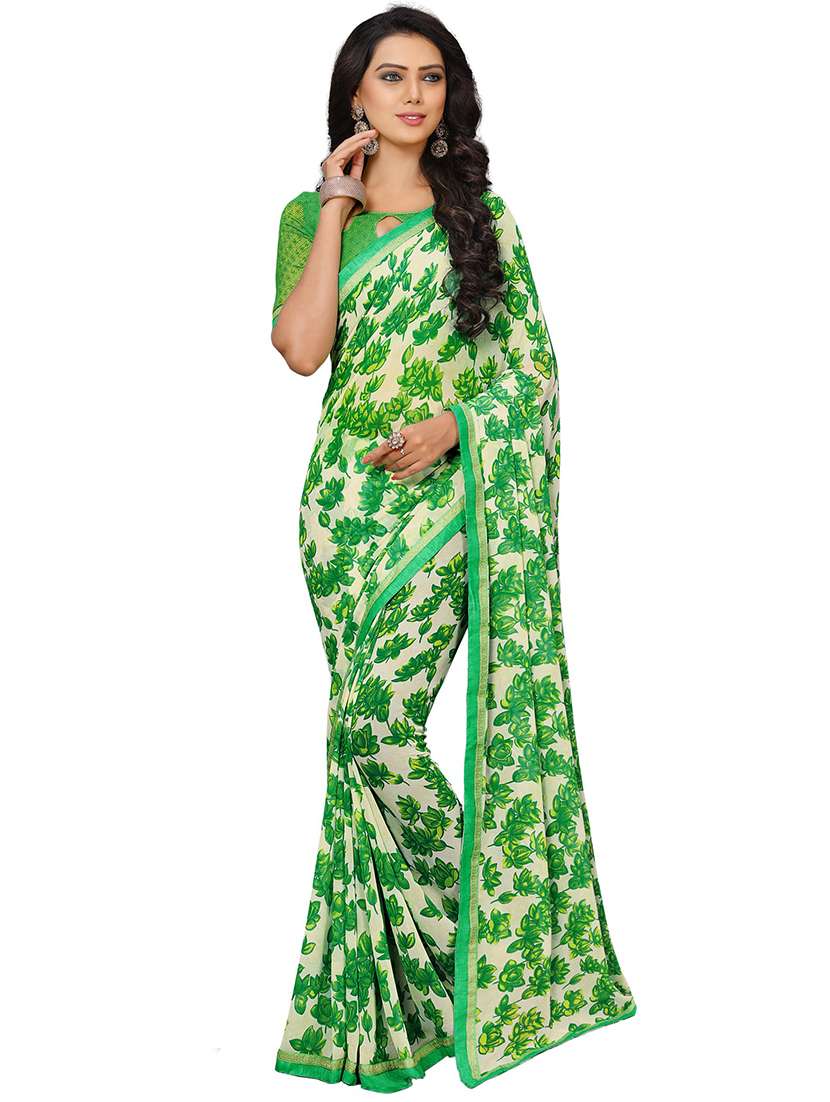 Ditsy floral printed saree with blouse