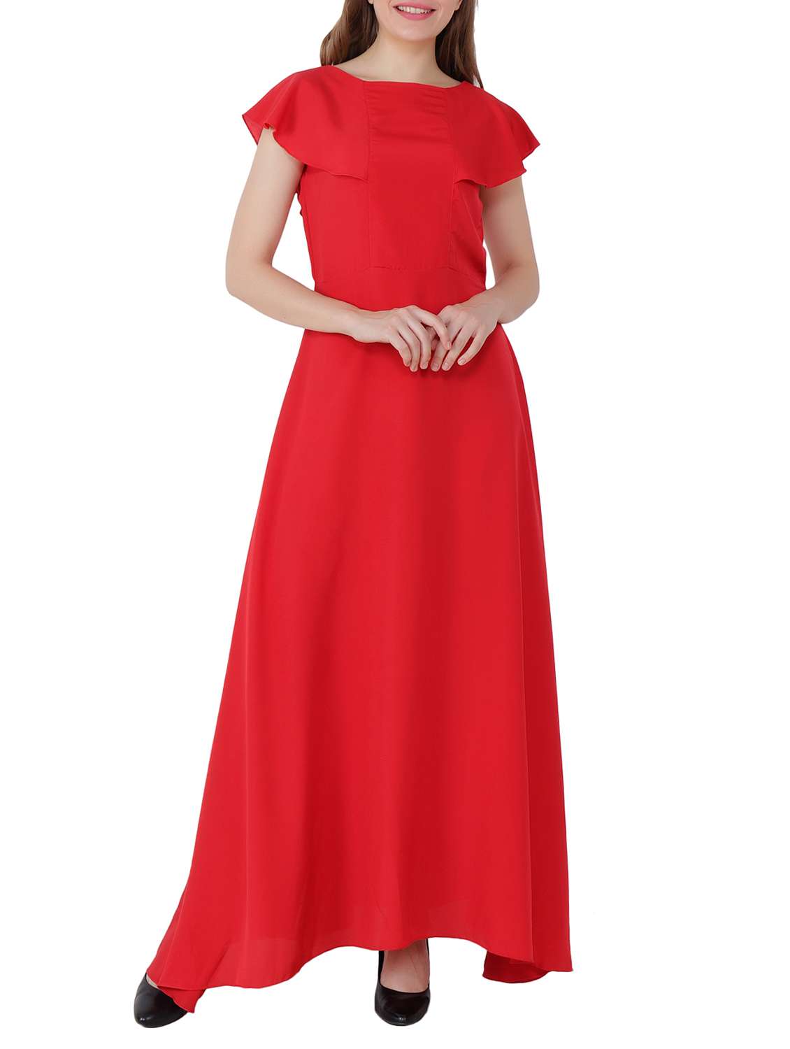 women's asymmetric solid dress