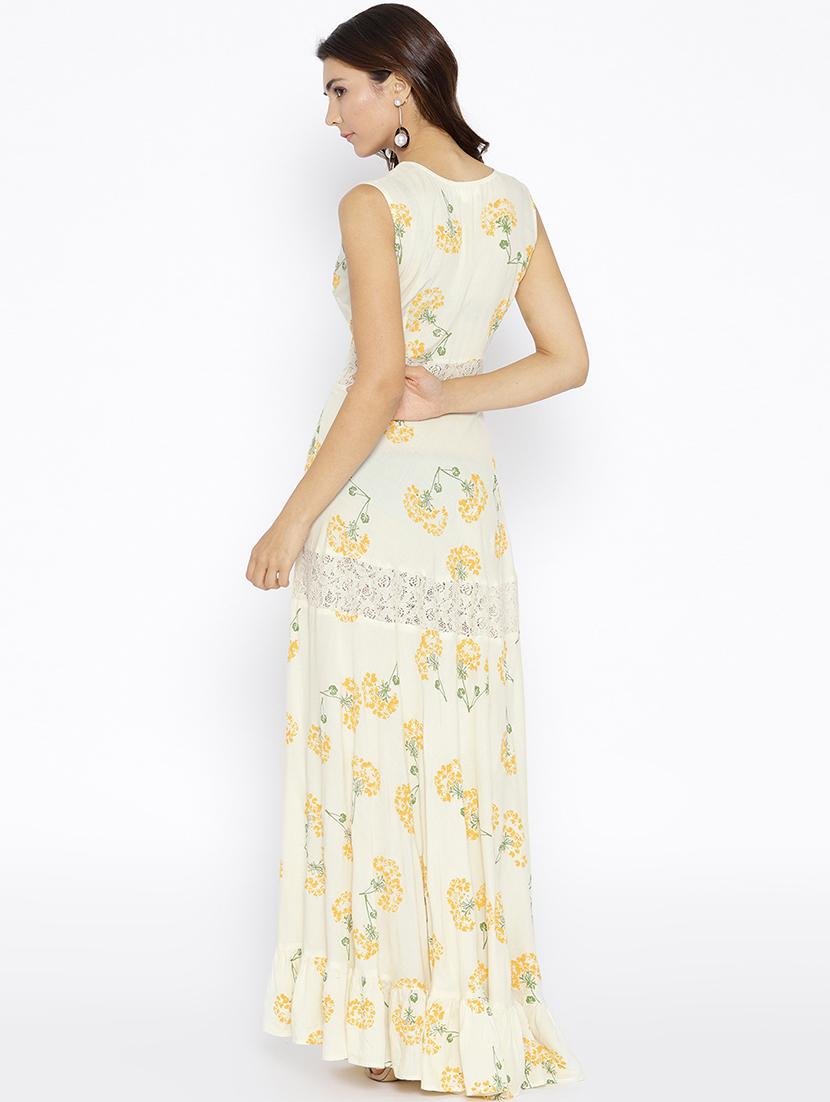 floral lace inserts maxi dress - 15670197 - Standard Image - 2