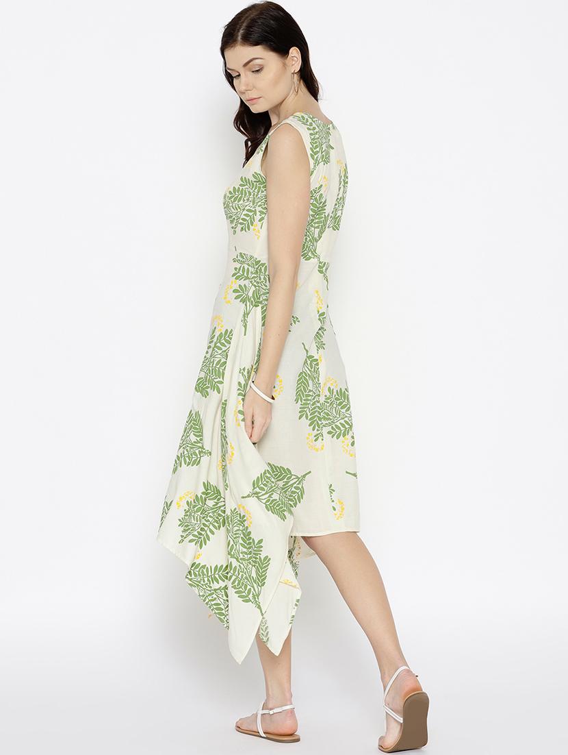 hankerchief hem printed dress - 15670215 - Standard Image - 2
