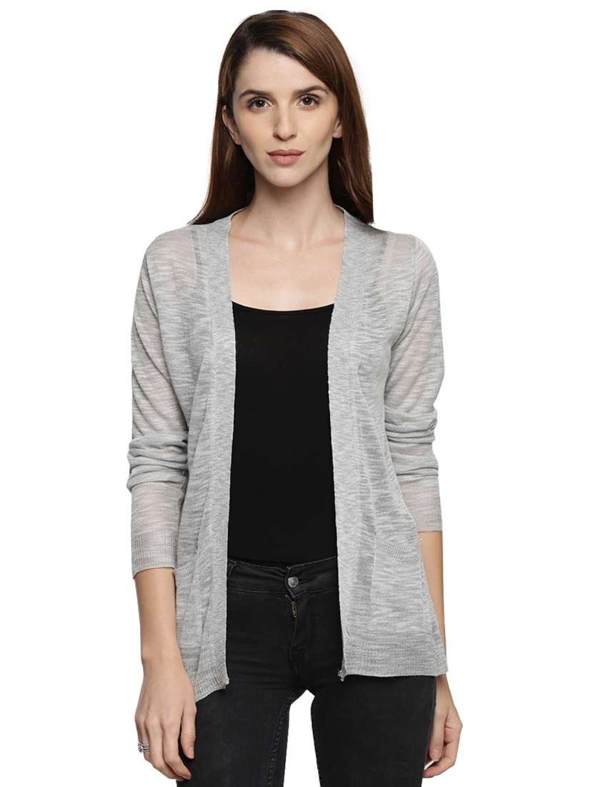 pocket patch knitted shrug