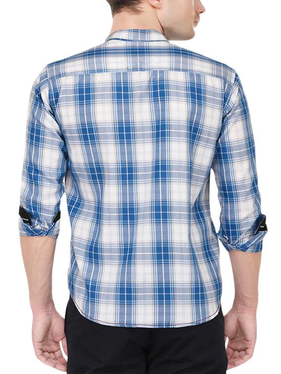 blue cotton casual shirt - 15670952 - Standard Image - 2