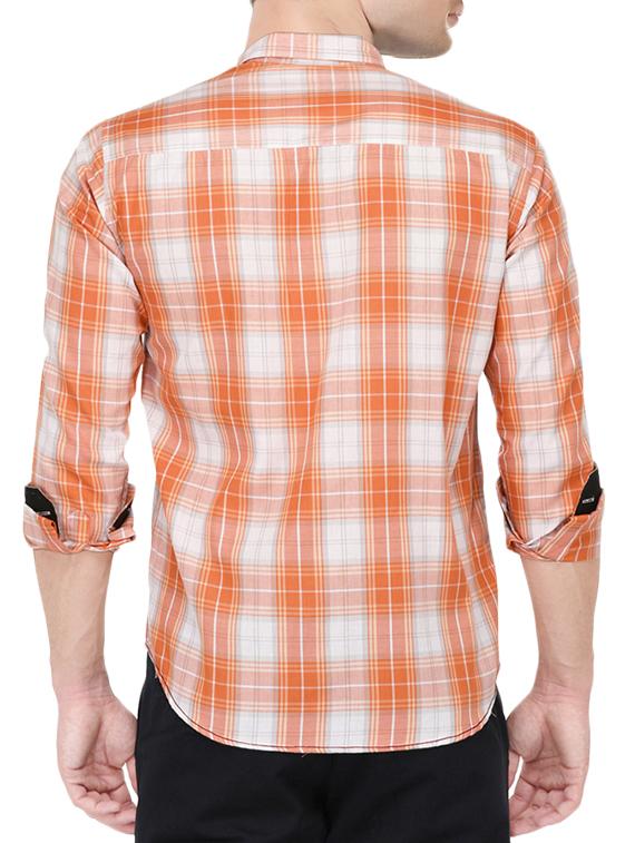 orange cotton casual shirt - 15670954 - Standard Image - 2