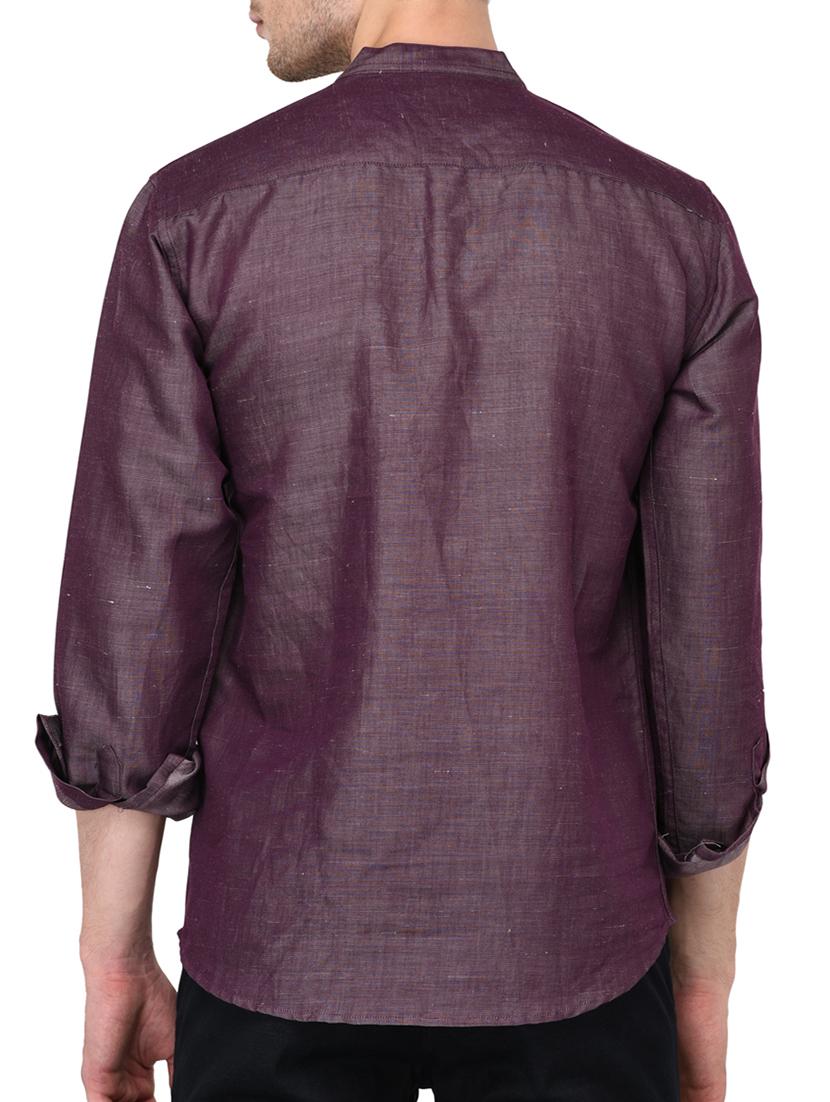 purple solid short kurta - 15670962 - Standard Image - 2
