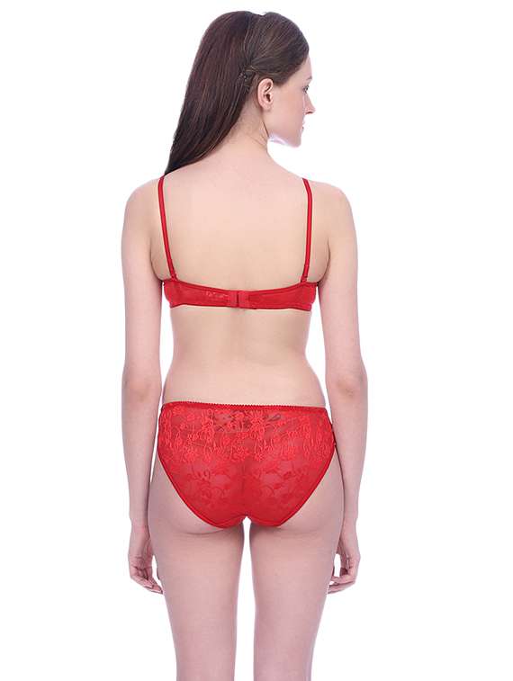 laced detachable bra & panty set - 15671013 - Standard Image - 2