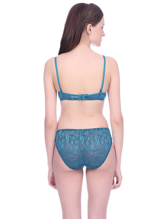 laced detachable bra & panty set - 15671014 - Standard Image - 2