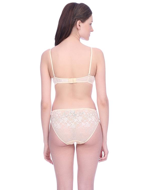 laced detachable bra & panty set - 15671015 - Standard Image - 2