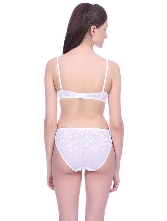 laced detachable bra & panty set - 15671016 - Standard Image - 2