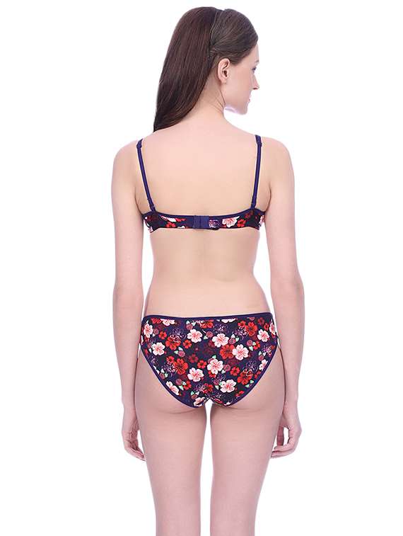 floral detachable bra & panty set - 15671029 - Standard Image - 2