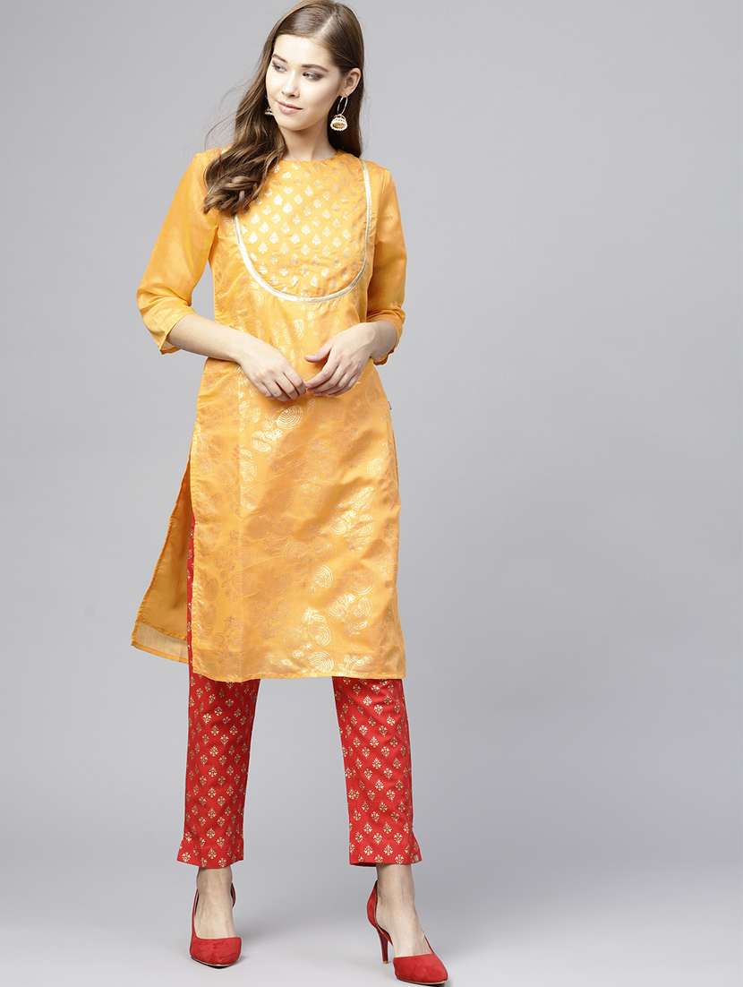 Foil print straight kurta