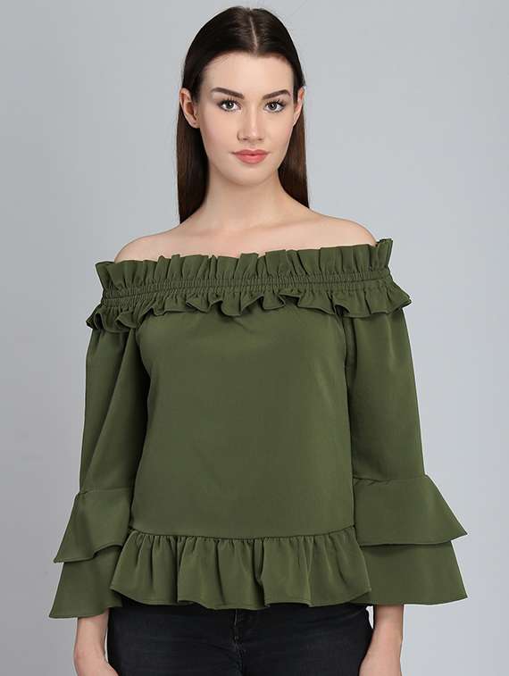 ruffle bell sleeved top
