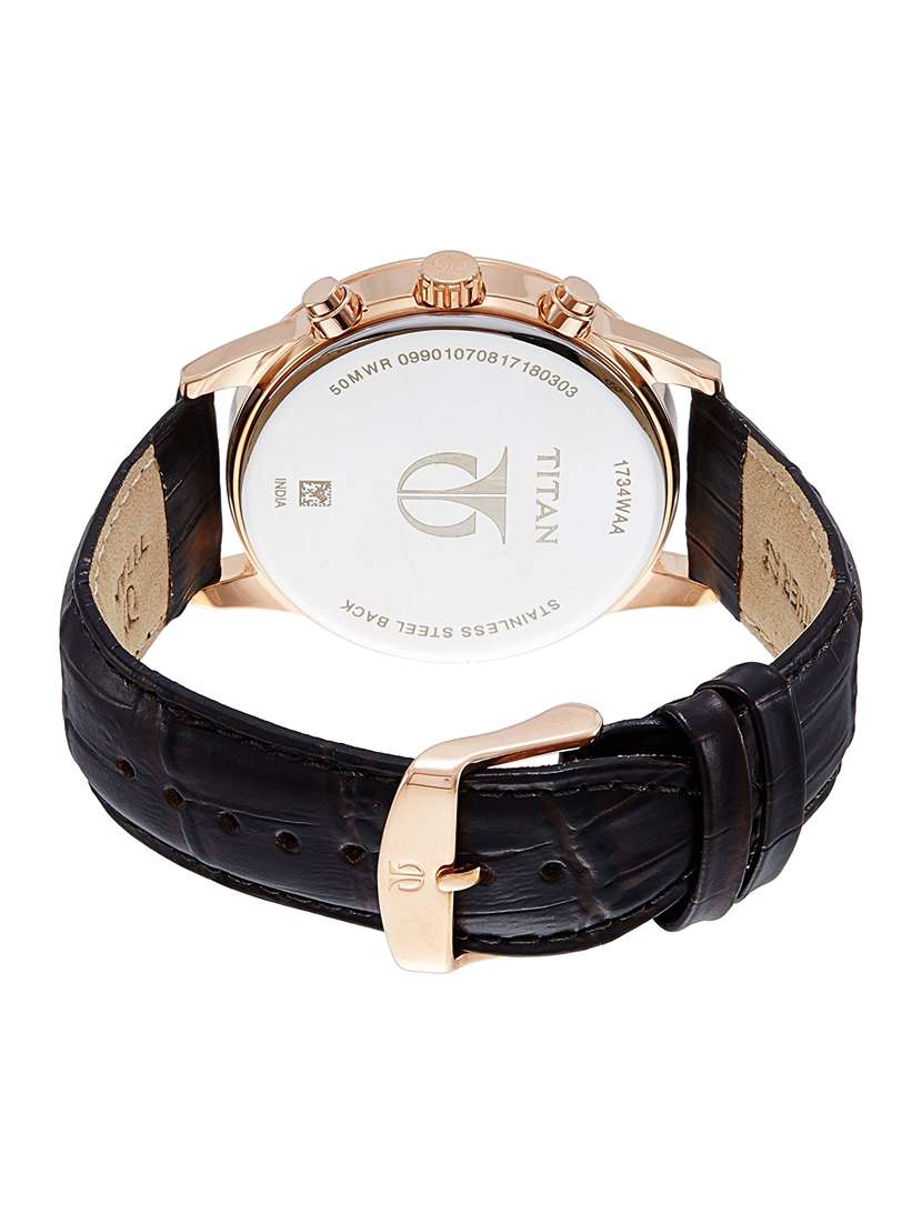 Buy online Titan Neo Brass Dial Watch-1734wl01 from Watches for