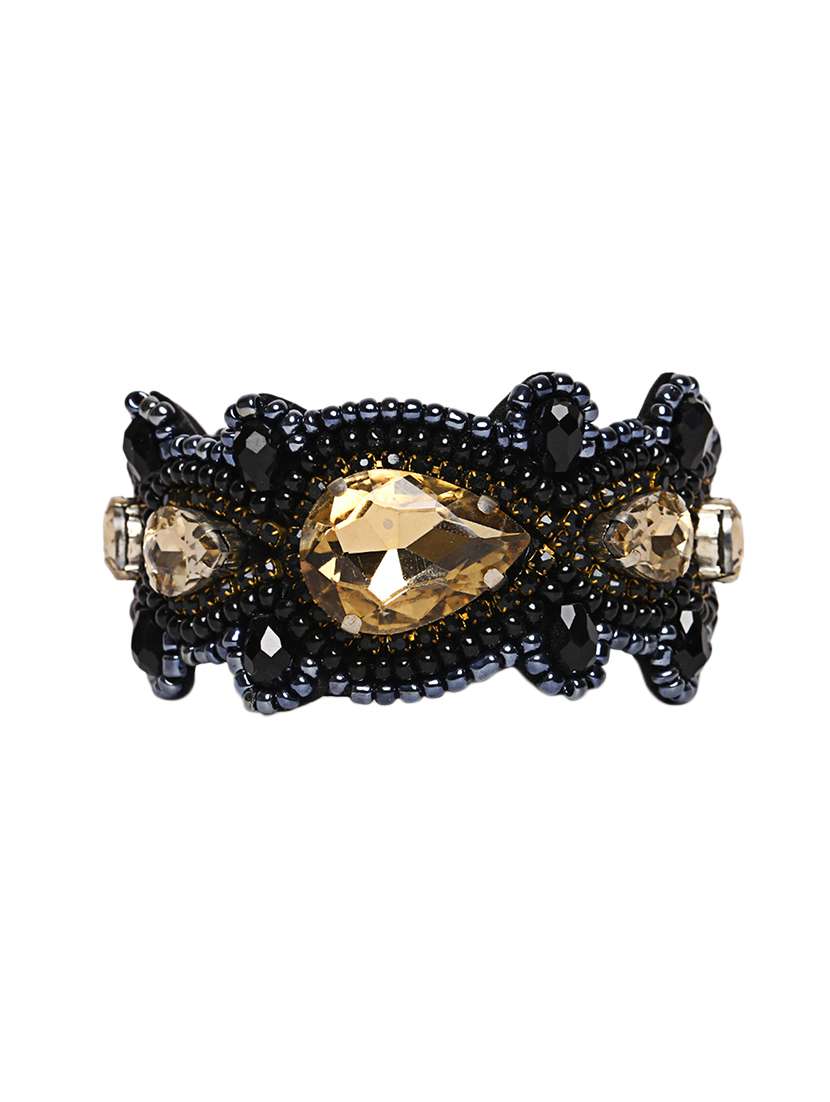 black satin beaded bracelet
