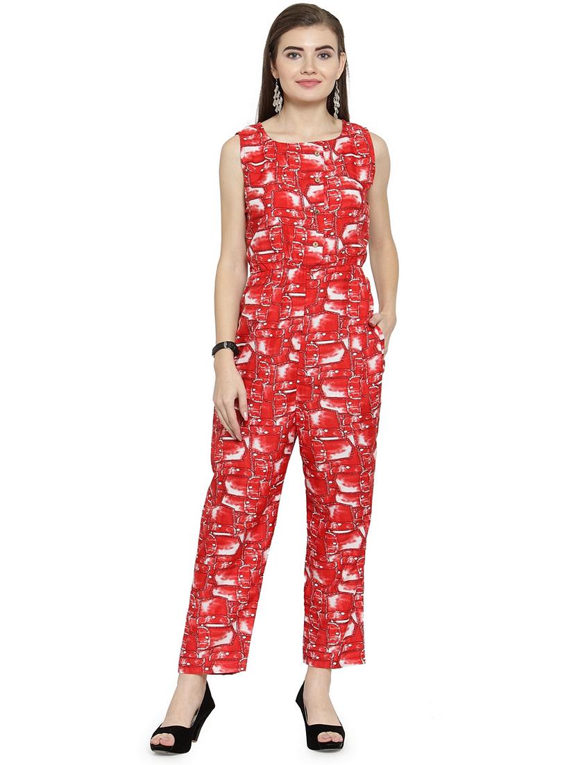 button detail full leg jumpsuit - 15675994 - Zoom Image - 0