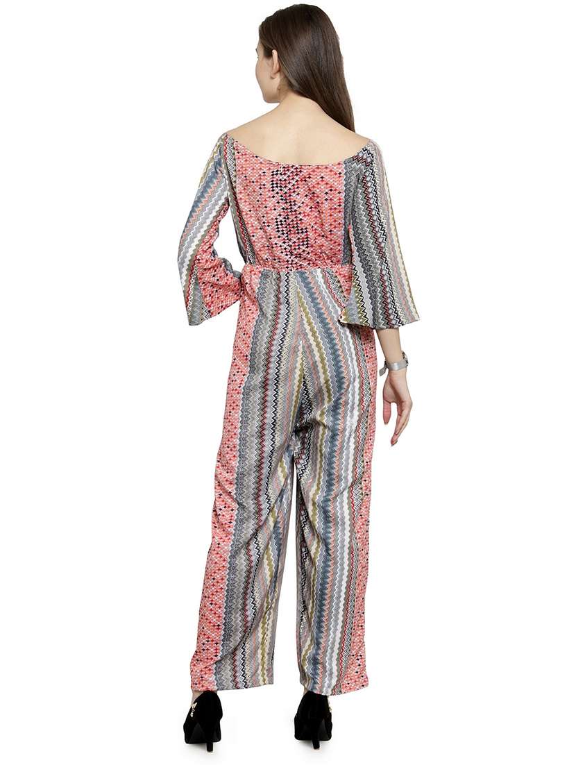 chevron print full leg jumpsuit - 15676004 -  Standard Image - 2