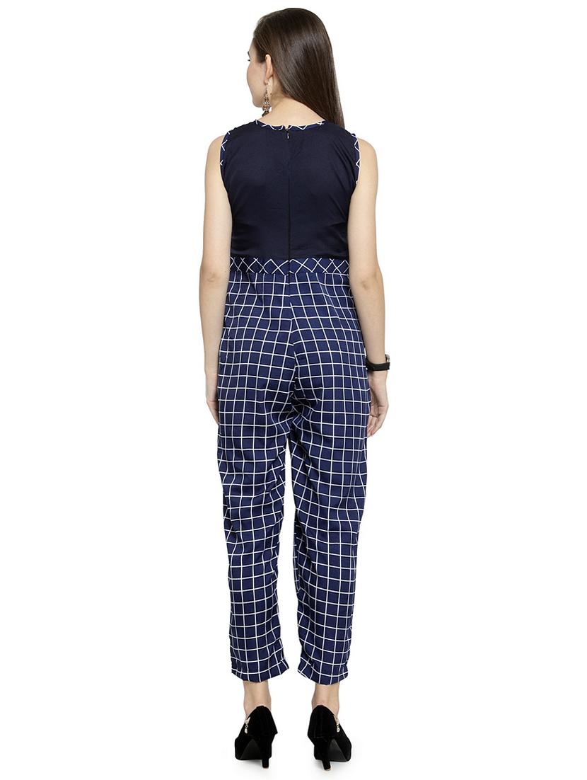 checkered full leg jumpsuit - 15676006 - Standard Image - 2