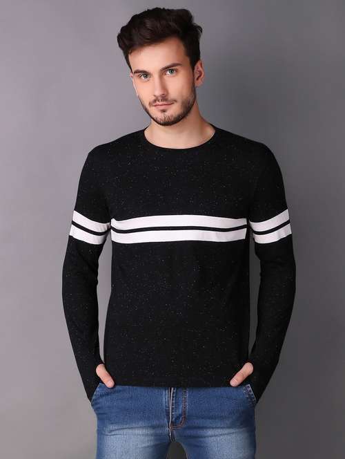 black cotton thumb hole t-shirt - 15676140 -  Standard Image - 0
