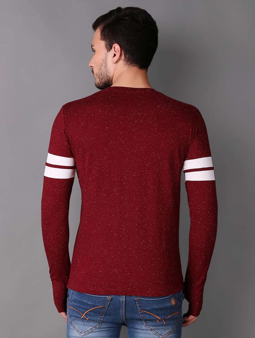 maroon cotton thumb hole t-shirt - 15676142 -  Standard Image - 2
