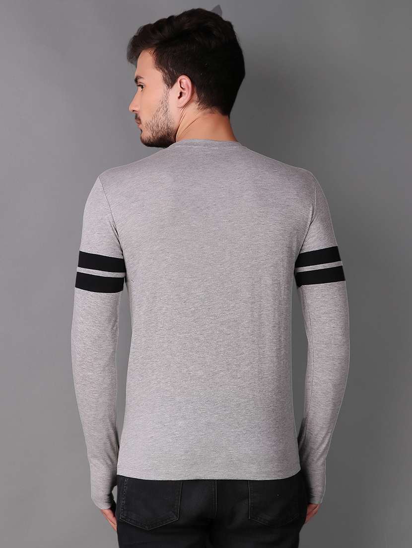 grey cotton thumb hole t-shirt - 15676145 - Standard Image - 2