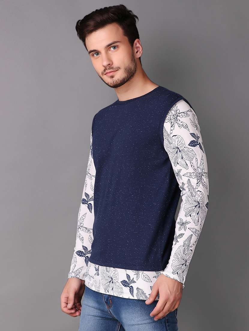 navy blue tropical printed tshirt - 15676150 -  Standard Image - 2