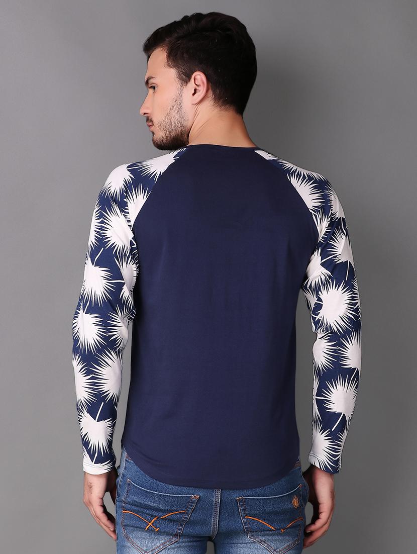 navy blue cotton raglan t-shirt - 15676151 - Standard Image - 2