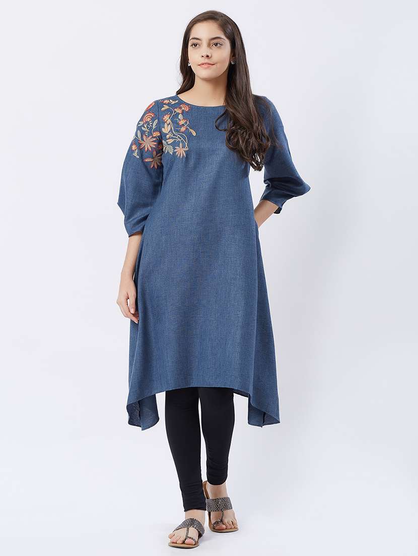 embroidered high-low kurta