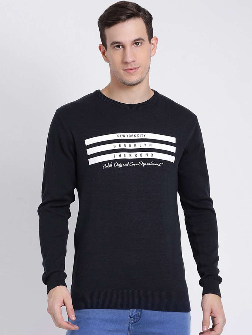 black acrylic pullover