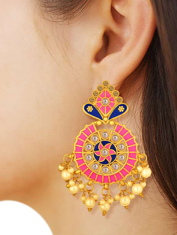 gold metal drop earring