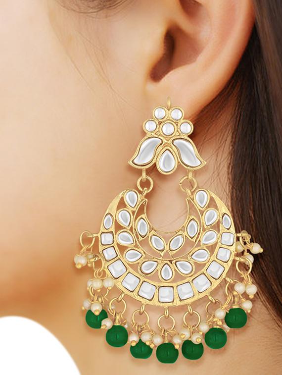 gold metal chandballi earring - 15678664 -  Zoom Image - 0