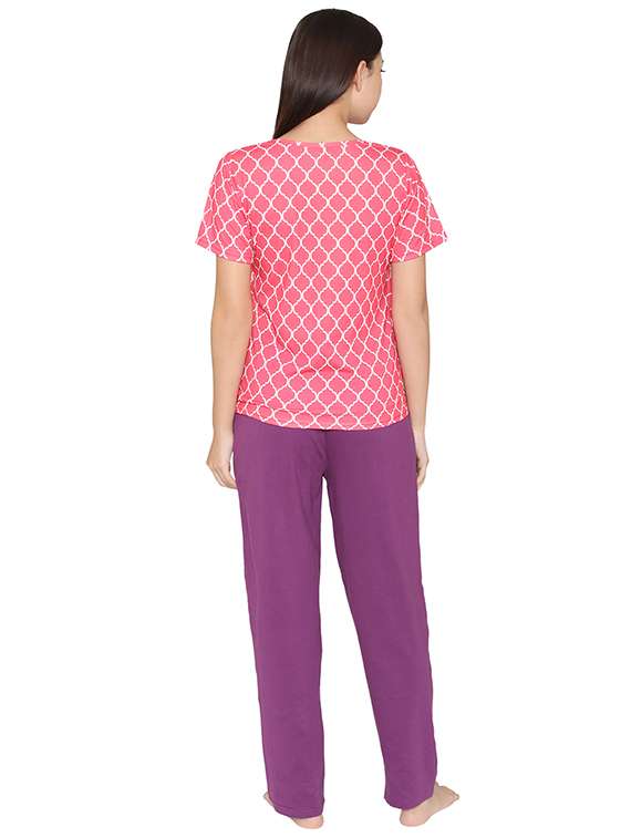 printed nightwear pajama set - 15679639 - Standard Image - 2