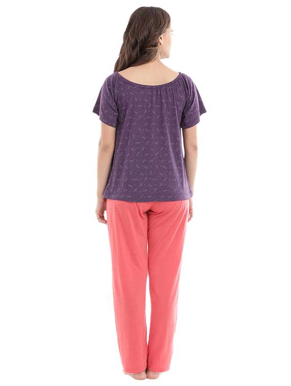 printed nightwear pajama set - 15679643 - Standard Image - 2