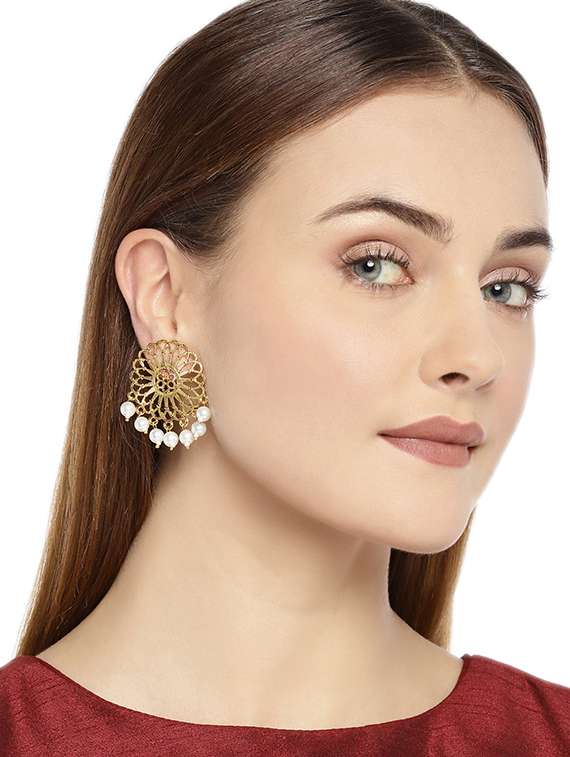 gold zinc drop earring