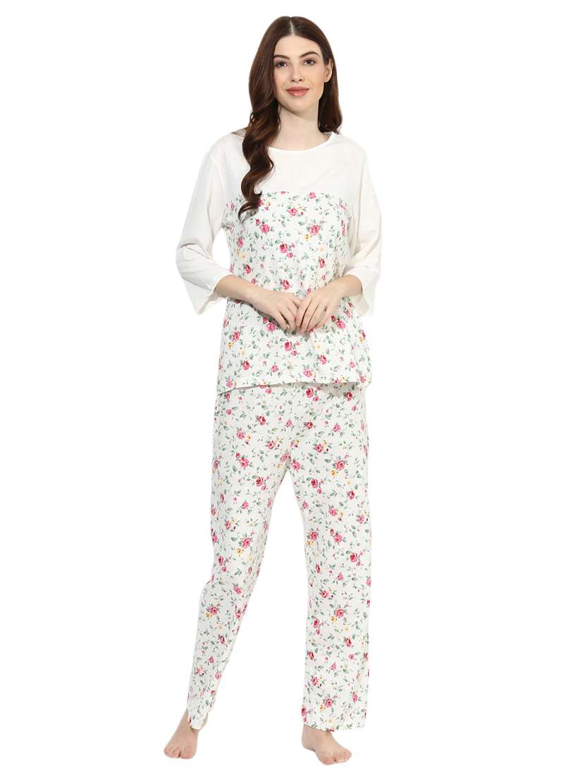 floral top pyjama nightwear set