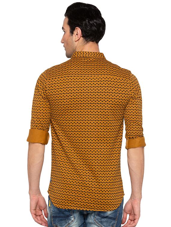 yellow cotton casual shirt - 15691486 - Standard Image - 2