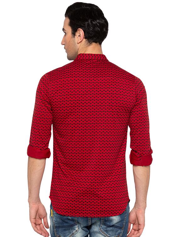 red cotton casual shirt - 15691487 - Standard Image - 2