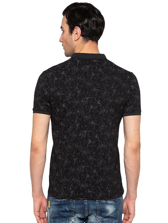 black cotton all over print t-shirt - 15691599 - Standard Image - 2