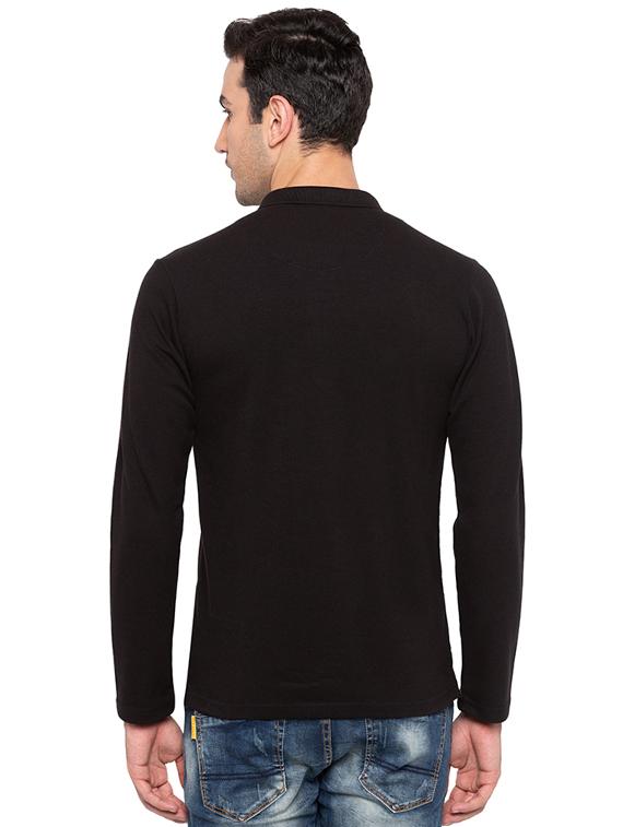 black cotton polo t-shirt - 15691612 - Standard Image - 2